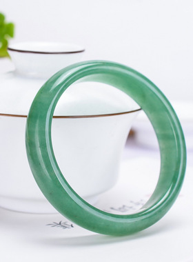 天然东陵玉手镯新疆玉手镯绿色东陵玉手镯金丝玉手镯