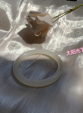 优质新疆和田白玉手镯女款叮当镯圆条细条天然货羊脂白玉镯