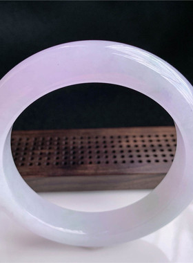 紫罗兰翡翠玉手镯缅甸冰糯种飘绿飘花春彩圆条贵妃少女款玉石镯子