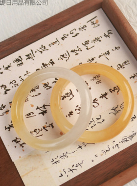 天然黄龙玉手镯手镯冰种玉镯玉石翡翠黄翡金丝玉余太翠玉手镯