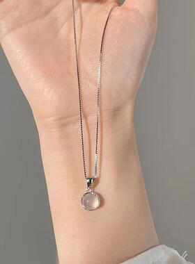 BIing2024新款项链白玉髓轻奢小众设计级感温柔仙气锁骨链女ins学