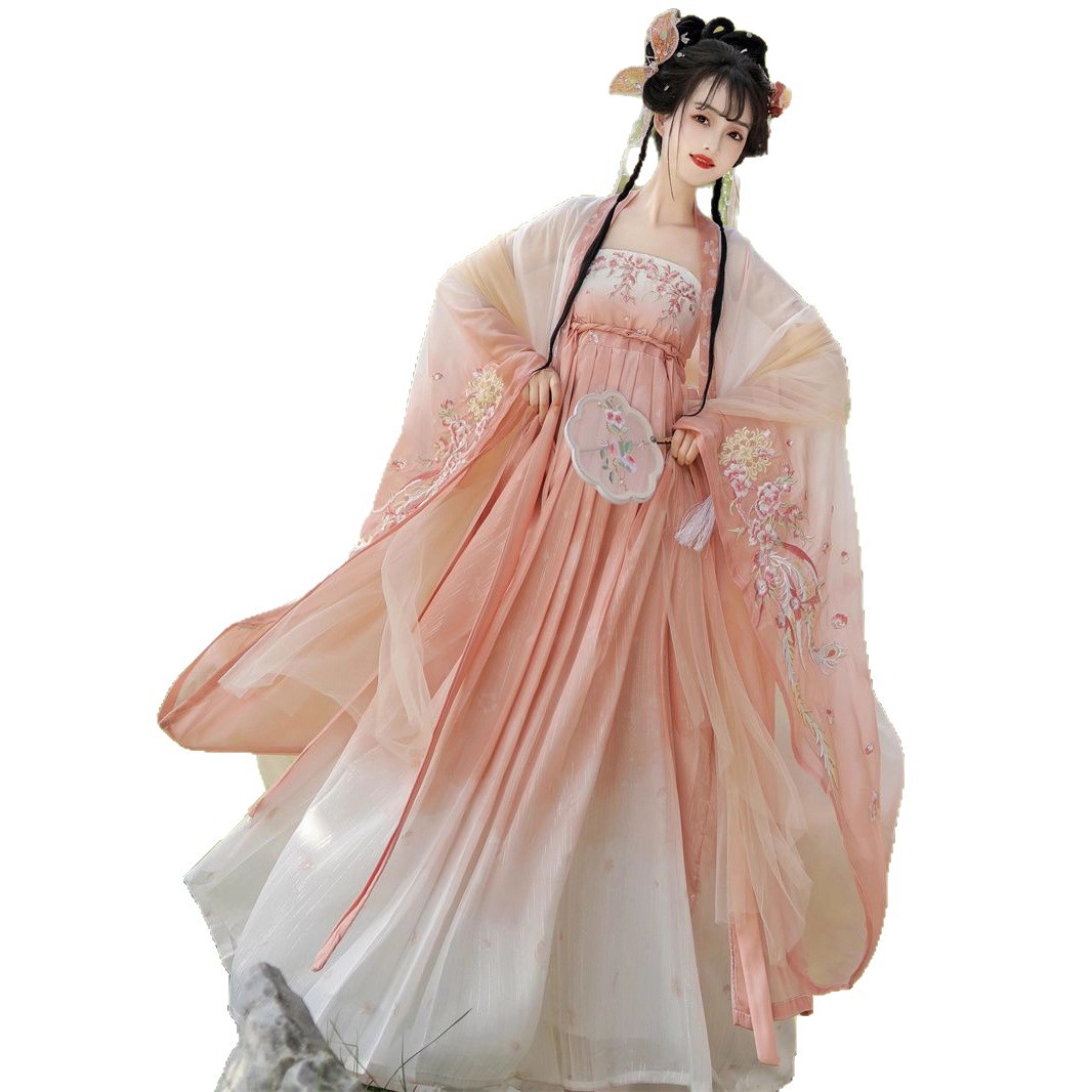 原创汉服女2025新款唐制诃子裙大袖刺绣古装齐胸超仙飘逸古风 - 图3