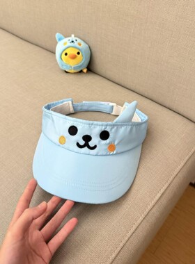 夏季可爱猫耳防晒透气空顶帽女