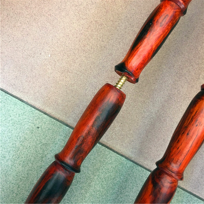 红木雕刻交趾黄檀拐杖实木龙头拐杖大红酸枝拐杖送老人实用防滑-图1