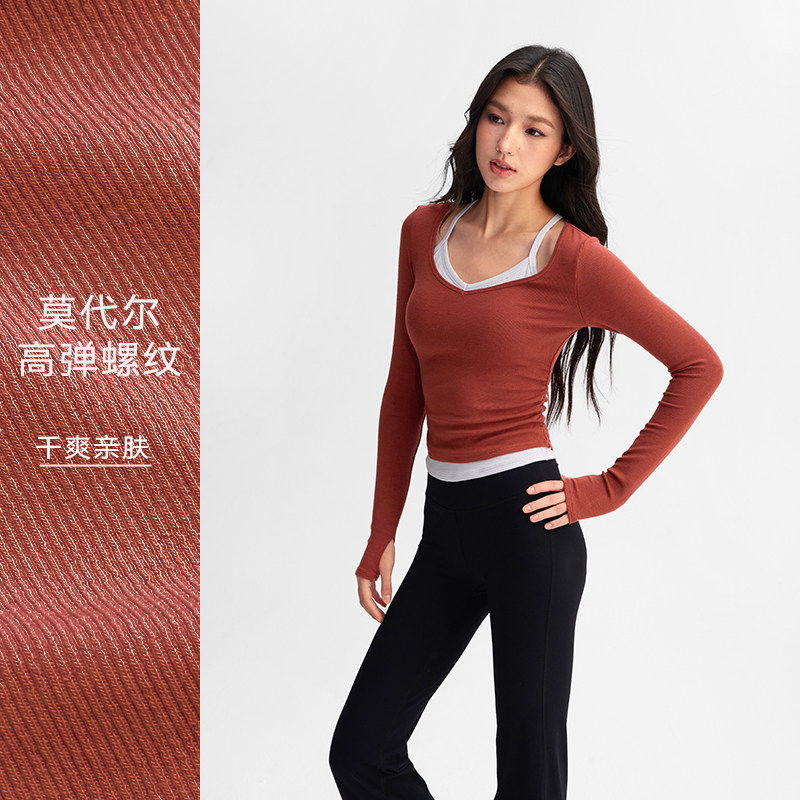 【天丝莫代尔螺纹】运动内衣长袖T瑜伽套装TP198BR285 | 粒子狂热,淘宝优惠券,粉丝福利购,淘宝优惠卷