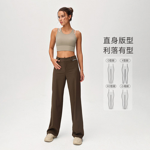 运动长裤春夏女轻薄高弹力直筒宽松休闲户外裤PT080 | 粒子狂热 - 图1