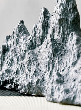 新中式风招财前台茶桌禅意假山