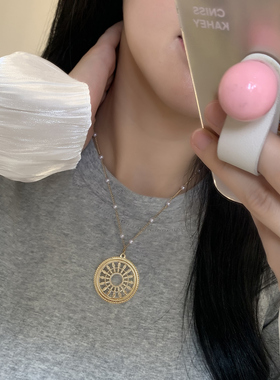 幸运罗盘简约项链饰品设计款国潮