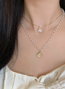 珍珠锁骨项链新款复古项链