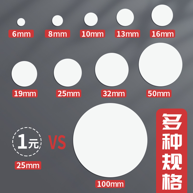 32mm彩色圆形圆点不干胶标签白色贴纸颜色标贴口取纸分类标记粘贴 - 图0