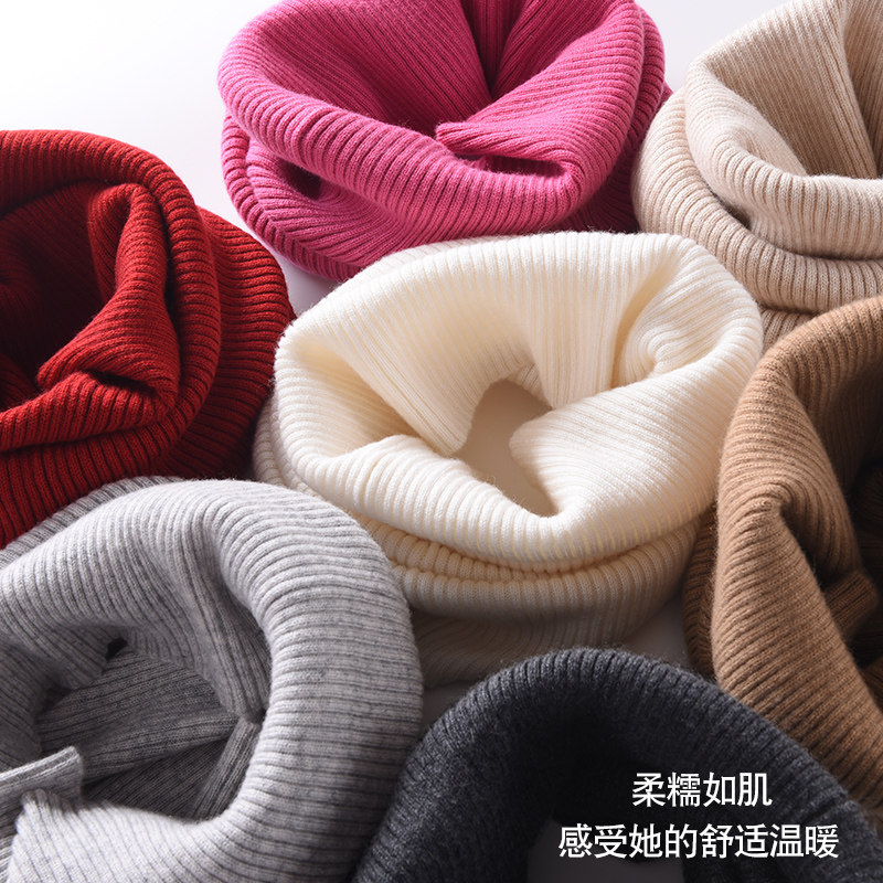 纯山羊绒脖套男女围脖护颈椎保暖百搭套头针织假领子简约软糯高端