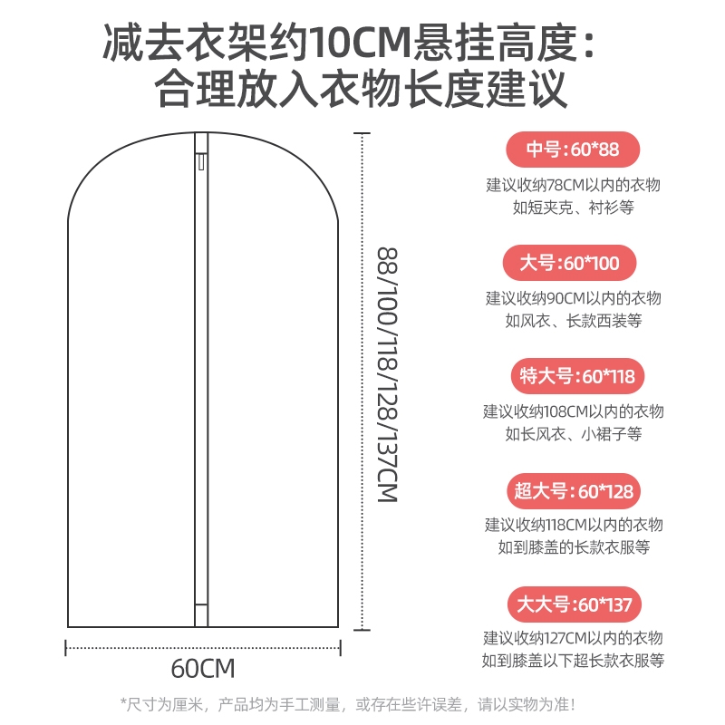 [特价清仓]米奇龙10个皮草衣服防尘罩衣柜全封闭防尘袋挂式 - 图3