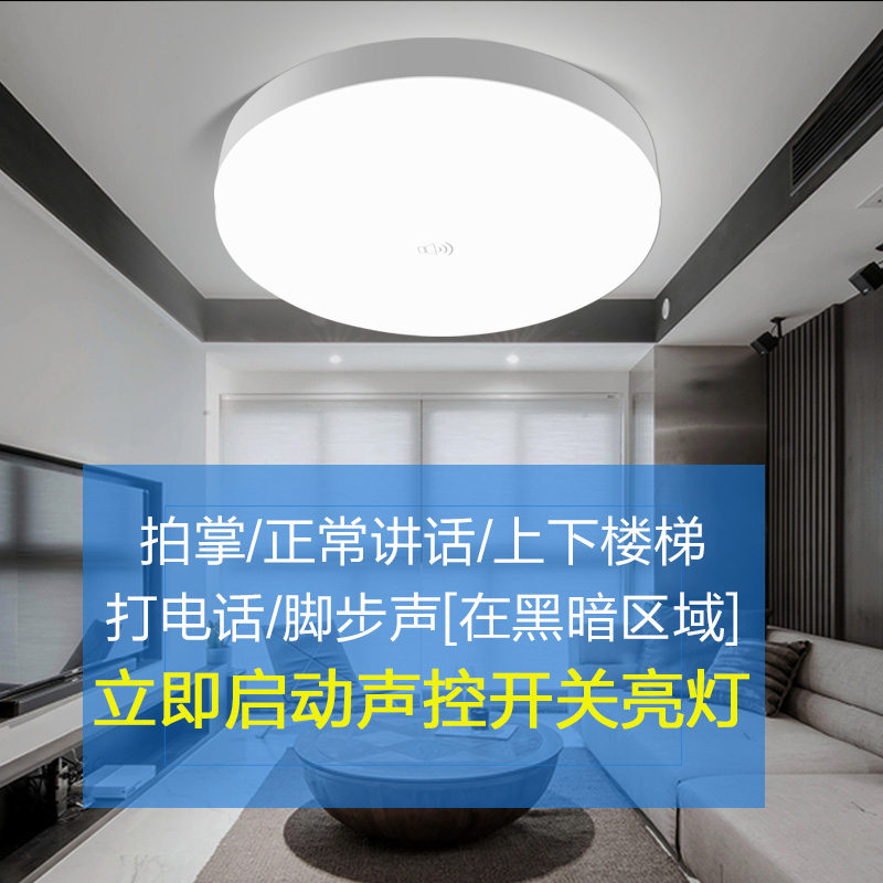 人体感应吸顶灯家用led红外线楼道过道现代简约声控雷达智能走廊 - 图0