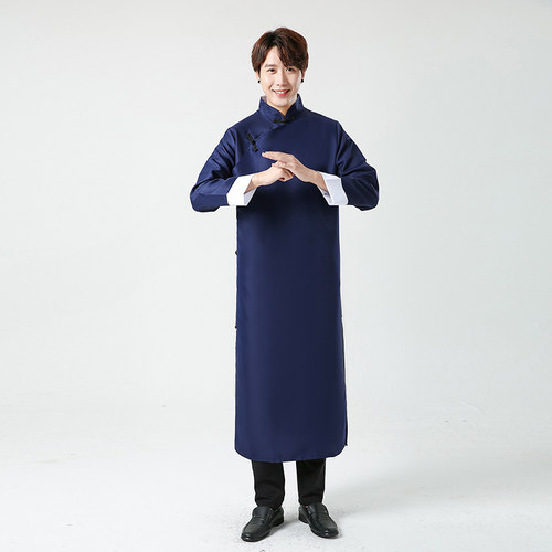 相声大褂演出服五四青年学生装男士民国长衫唐装表演服装长袍马褂 - 图2