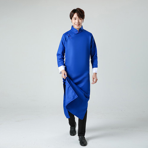 相声大褂演出服五四青年学生装男士民国长衫唐装表演服装长袍马褂 - 图3