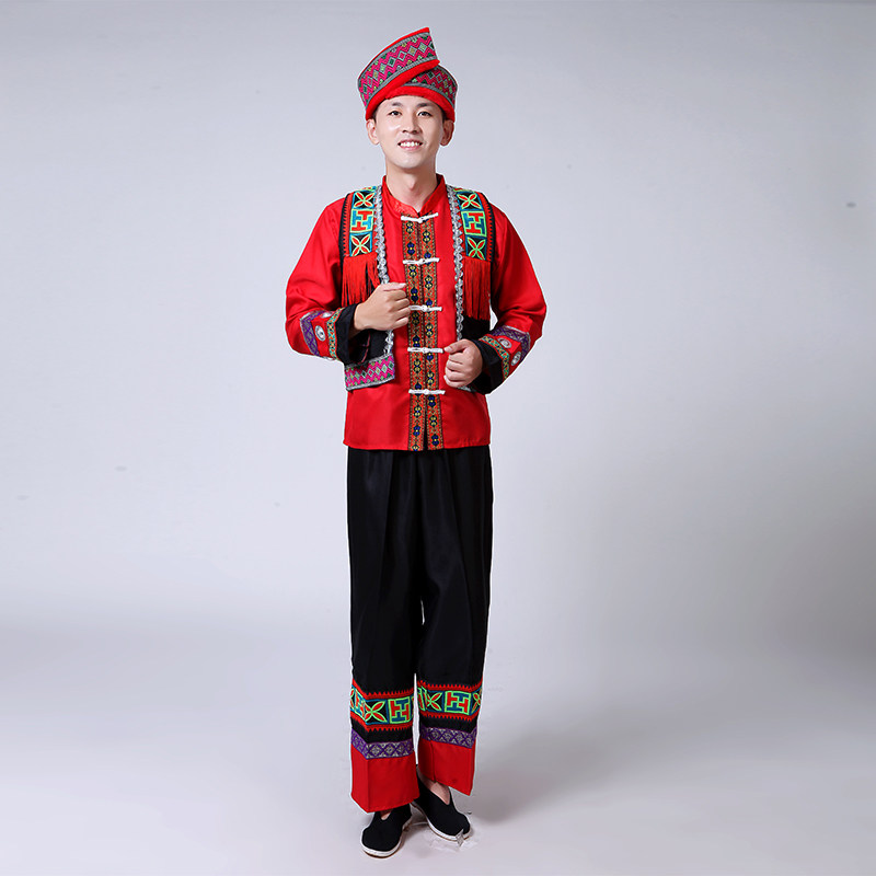 广西壮族男成人贵州苗族舞台舞蹈服 哈衣部落民族服装