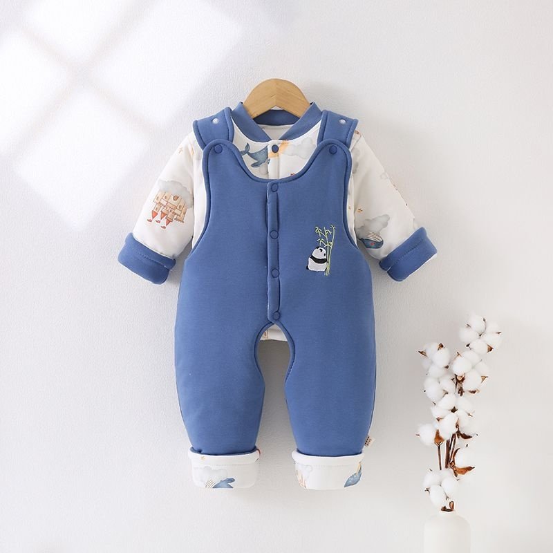 0-2岁手工棉花200g棉衣婴幼儿棉袄裤开脚碎花背带两件套加厚保暖,淘宝优惠券,粉丝福利购,淘宝优惠卷