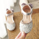 Korean style rhinestone soft sole princess shoes spring style for girls