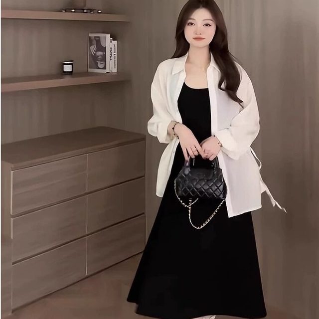 Sling nursing dress + shirt two-piece suit