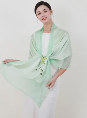 丝巾女桑蚕丝春夏百搭披肩纱巾