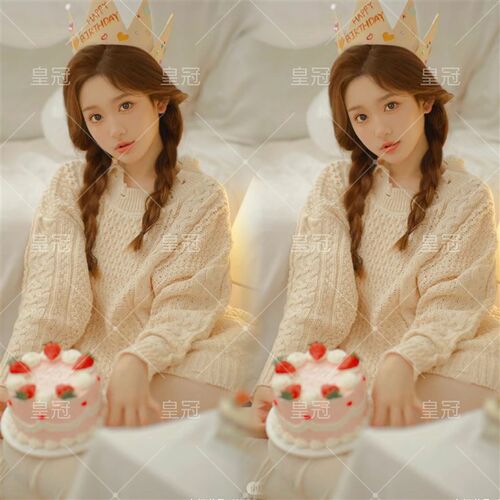 影楼个人写真服装甜美少女生日主题氛围高级感清新艺术照摄影毛衣 - 图0