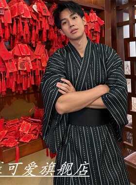 日本男士和服传统武士浴衣正装长袍日式写真摄影套装服装剧本