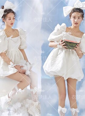新款影楼拍照主题摄影工作室服装文艺时尚艺术照个人写真服装女