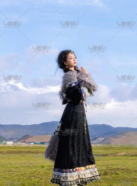 新款藏族服装女藏袍云南丽江西藏旅拍服民族风拉萨服藏装服装旅拍