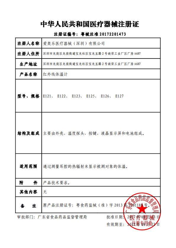 现货爱奥乐家用红外线测额温体温枪 真心善美大药房体温计类