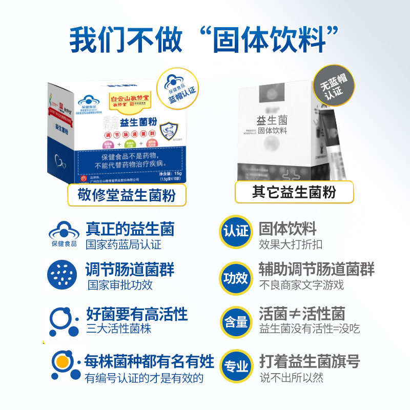 白云山敬修堂粉大人调理肠胃益生菌 真心善美大药房益生菌