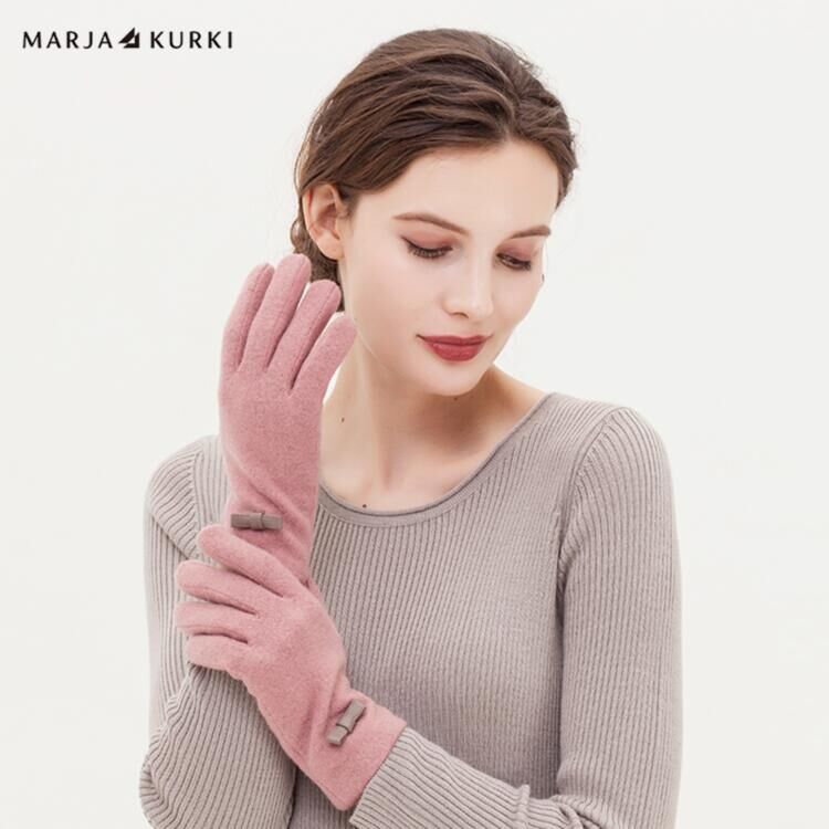 MARJAKURKI玛丽亚古琦羊毛手套女冬季可爱加绒保暖手套女士骑车