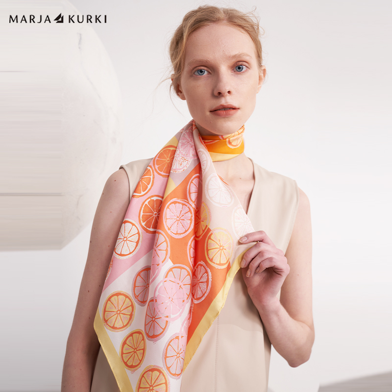 MARJAKURKI玛丽亚古琦小方巾领巾时尚百搭真丝丝巾女高级感礼盒装