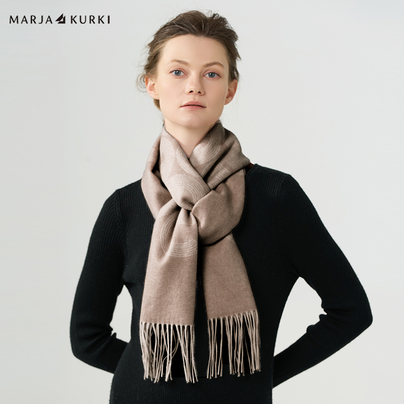 MARJAKURKI玛丽亚古琦红色围巾妈妈围脖山羊绒围巾女冬季高级礼盒