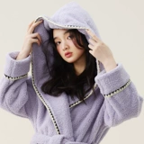 Бархатный демисезонный коралловый банный халат, бархатная длинная зимняя пижама с капюшоном, увеличенная толщина