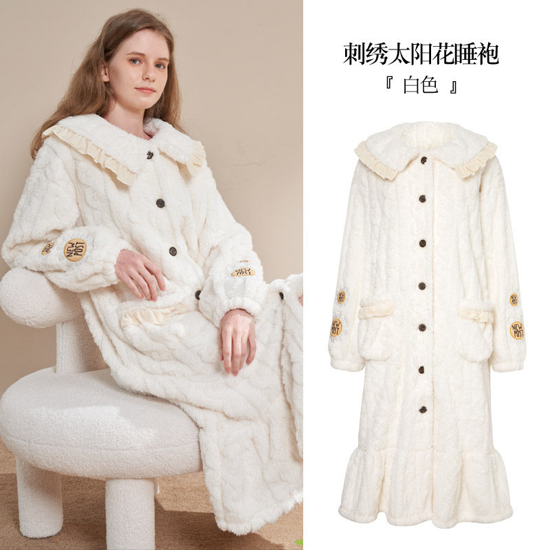 秋冬季2021新款法兰绒珊瑚绒睡衣 andcake睡袍/浴袍