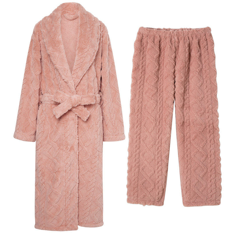 珊瑚绒加厚款2021新款男情侣睡袍 andcake睡衣/家居服套装