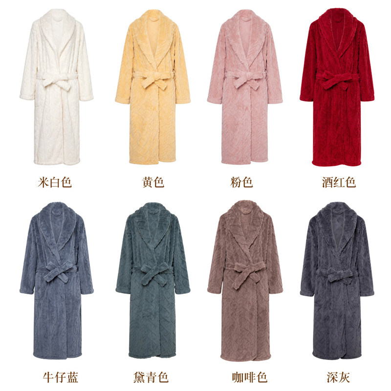 珊瑚绒加厚款2021新款男情侣睡袍 andcake睡衣/家居服套装