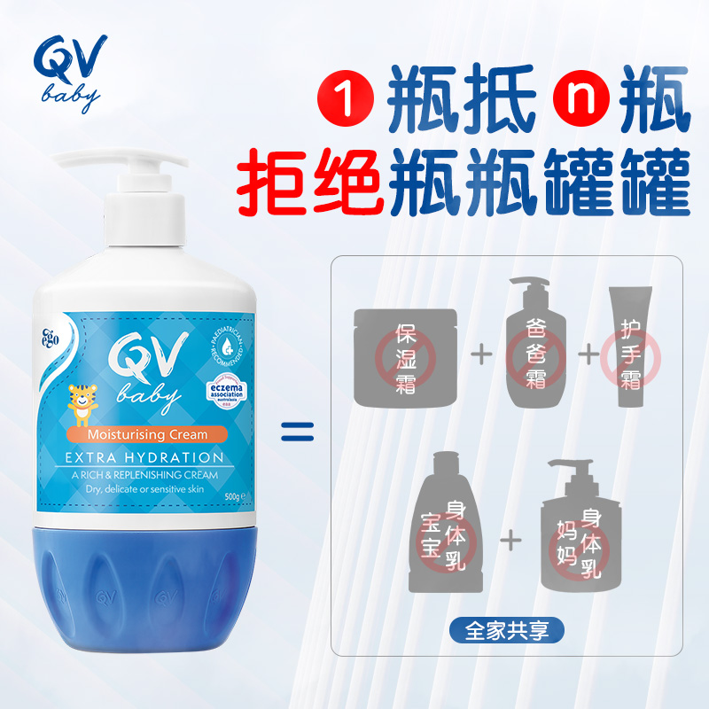 Ego QV宝宝面霜身体乳润肤乳滋润保湿舒缓干痒红大老虎500g - 图2