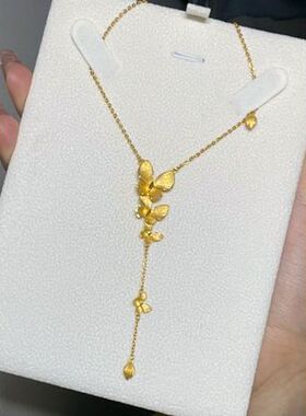 相恋蝴蝶项链吊坠项链轻奢高级女小众温柔气质百搭新款Y型锁骨链