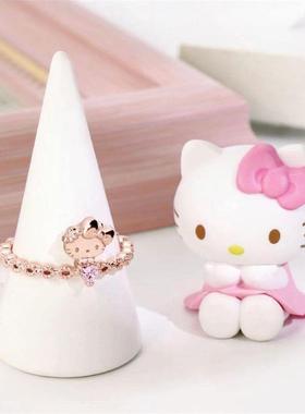 2025新品HelloKitty系列-凯蒂猫设计锆石戒指卡通可爱送生日礼物