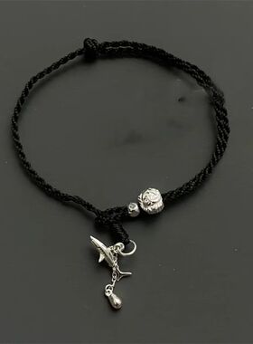 新孙颖莎莎头5114属性小鲨鱼狮子手链DIY手工编织个性设计感配饰