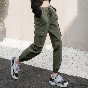 女夏束脚工装裤bf裤子