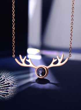 钛钢不掉色一鹿有你锁骨链女款