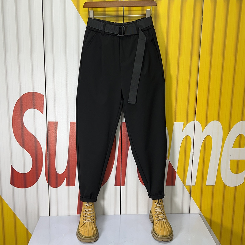 2025春季新款宽松哈伦裤男士发型师休闲西裤男网红同款卷边小脚裤,淘宝优惠券,粉丝福利购,淘宝优惠卷