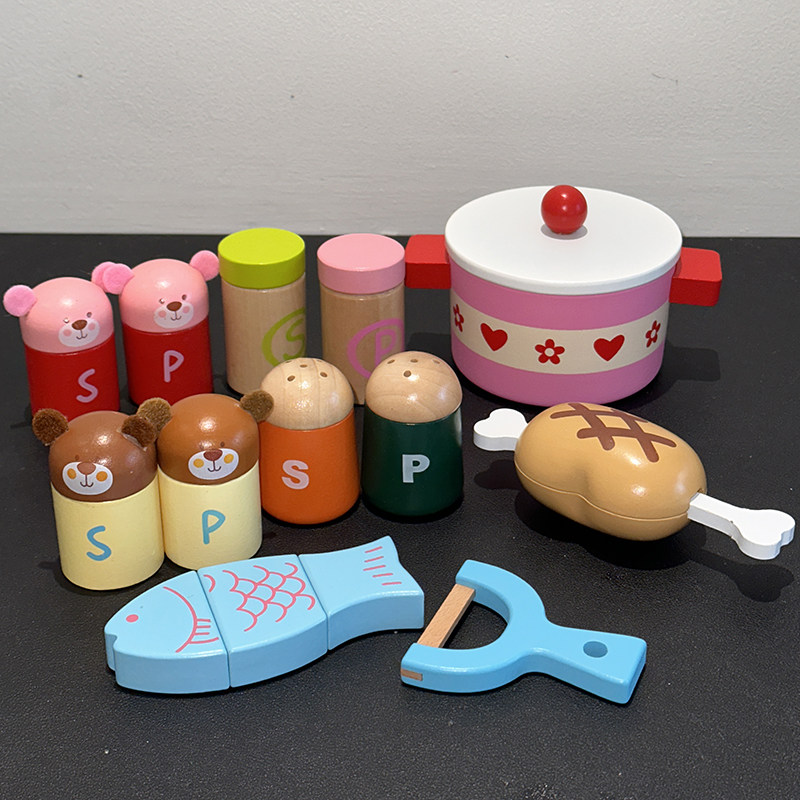 木制鸡腿鱼切切乐益智玩具过家家儿童玩具切切看厨房调味料削皮刀,淘宝优惠券,粉丝福利购,淘宝优惠卷