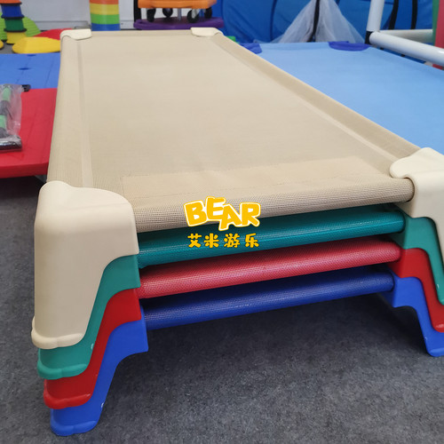 幼儿园儿童专用床午休床进口网布床塑料床新款网面床儿童单人睡床 - 图1