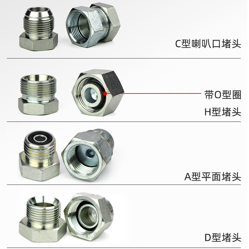 挖机破碎锤堵头 炮头油管路堵丝 45 68 75 100 85破碎锤弯管堵头 - 图0