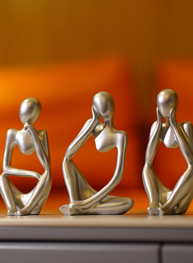 跨境爆品抽象迷你人物雕塑树脂摆件家居客厅电视柜桌面装饰