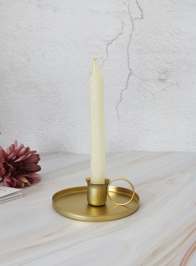 跨境新款创意金属轻奢铁质烛台烛台茶杯铁艺家居室内烛台饰品