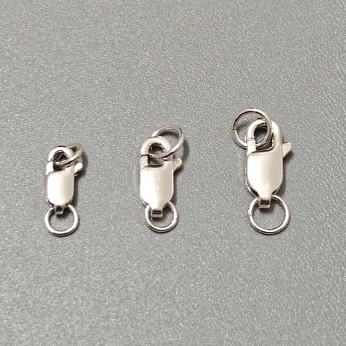 S925纯银项链扣头接口连接扣卡扣方形龙虾扣DIY珍珠手链配件扣 - 图3